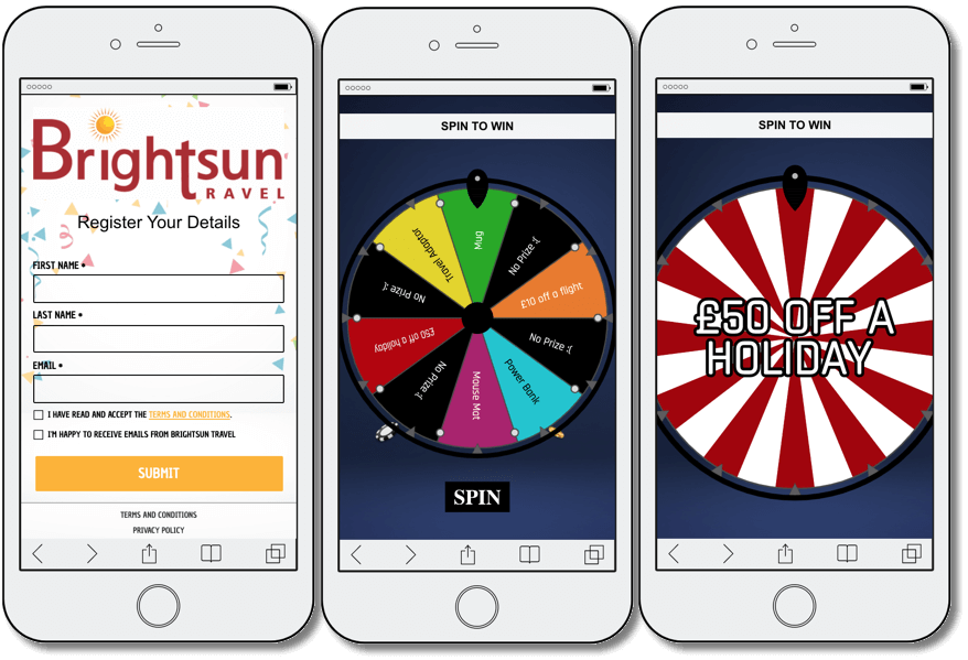branded prize wheel example - Brightsun travel