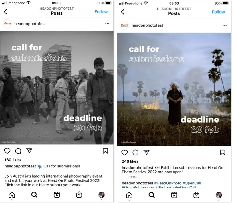 Example of how to use reminders to promote your Instagram photo contest