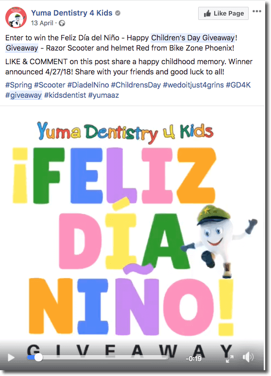 Children's Day giveaway idea Facebook giveaway