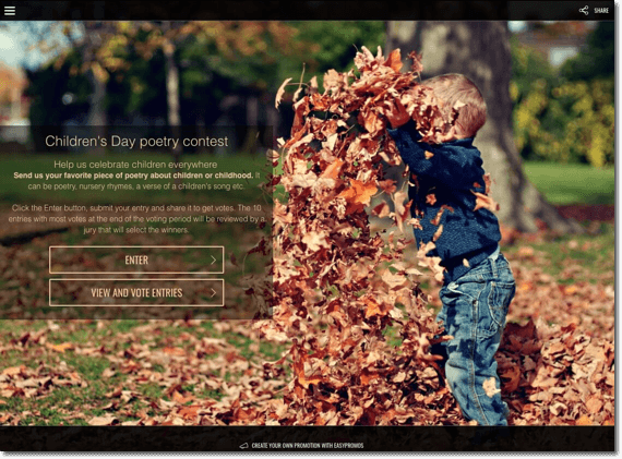 Children's Day promotion idea: writing contest
