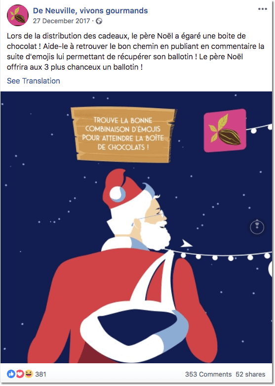 Christmas Facebook contest giveaway comments puzzle emoji