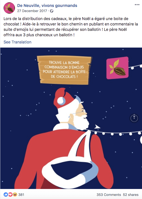 Christmas Facebook contest giveaway comments puzzle emoji