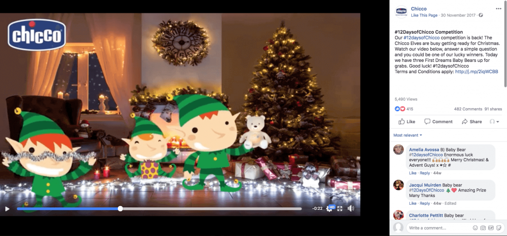 Christmas Facebook contest comments giveaway video