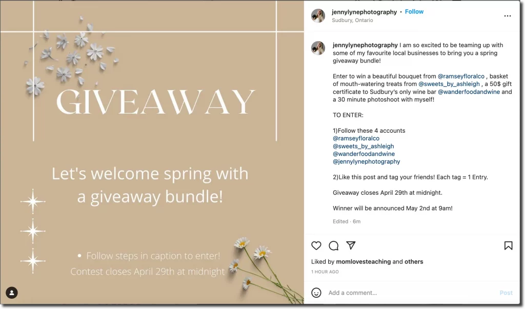 Instagram Giveaway Ideas Collaborative