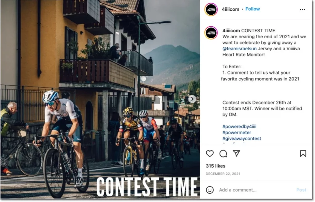 bike shop marketing ideas include social media giveaways that generate engagement and visibility online