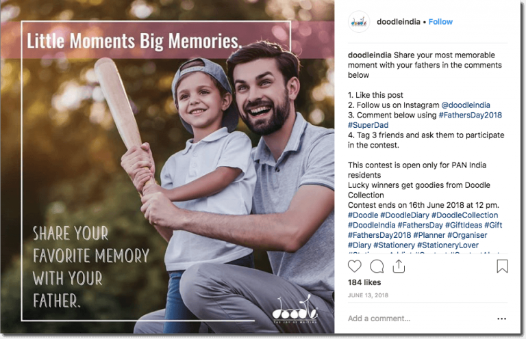 Father's Day Giveaway on Instagram