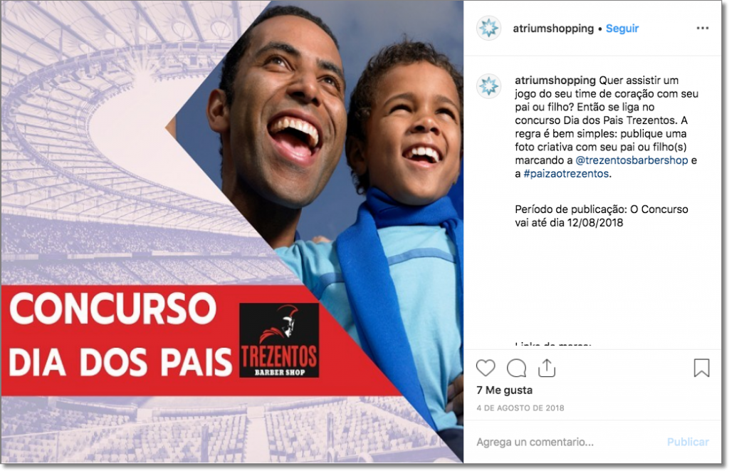 concurso dia dos pais instagram