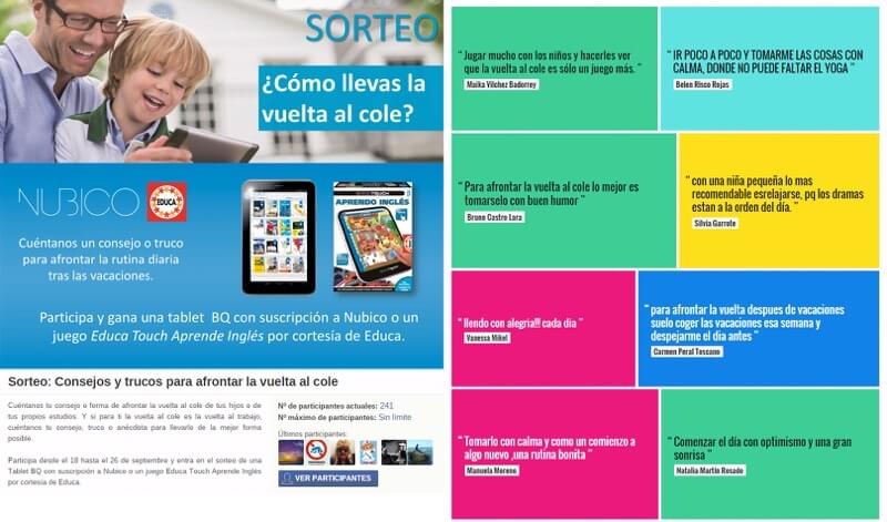 Back to School campaign ideas: screenshot from the gallery of a writing contest