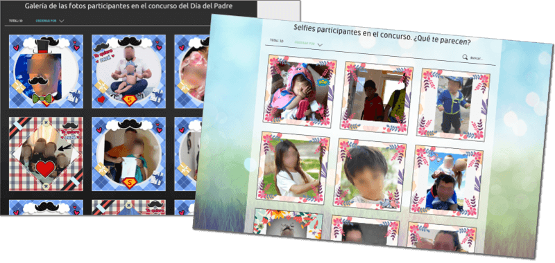 campaigns of Father's Day and Spring with photo contest with stickers and frames
