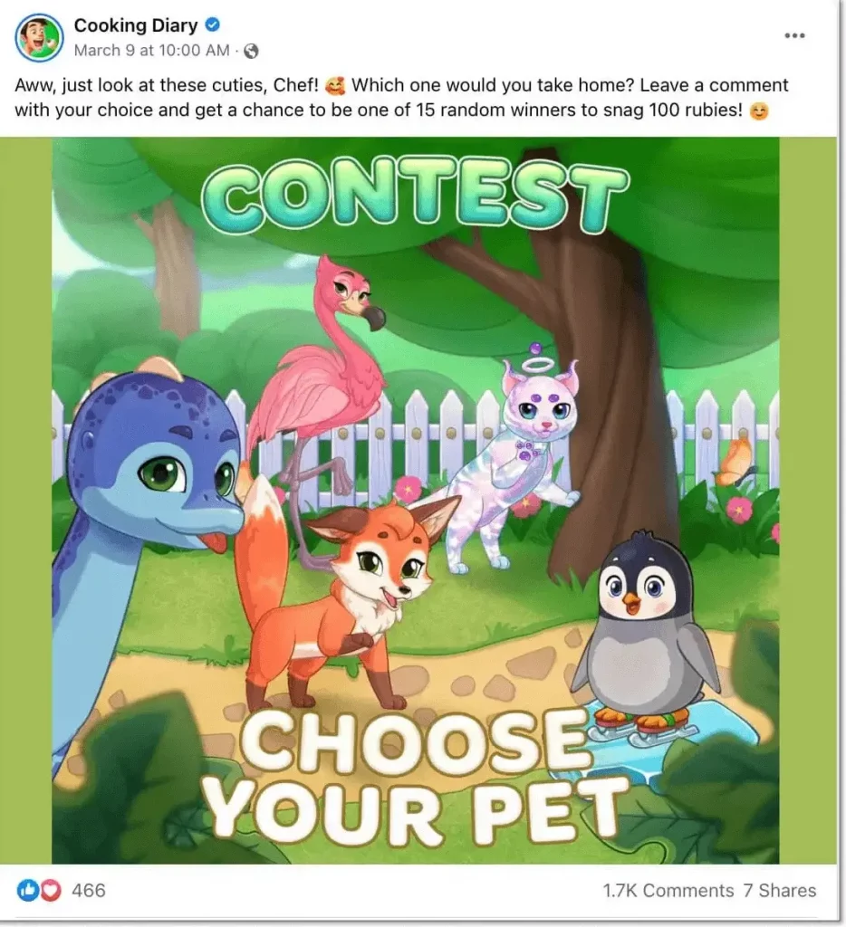 Facebook giveaway organized by cooking diary.