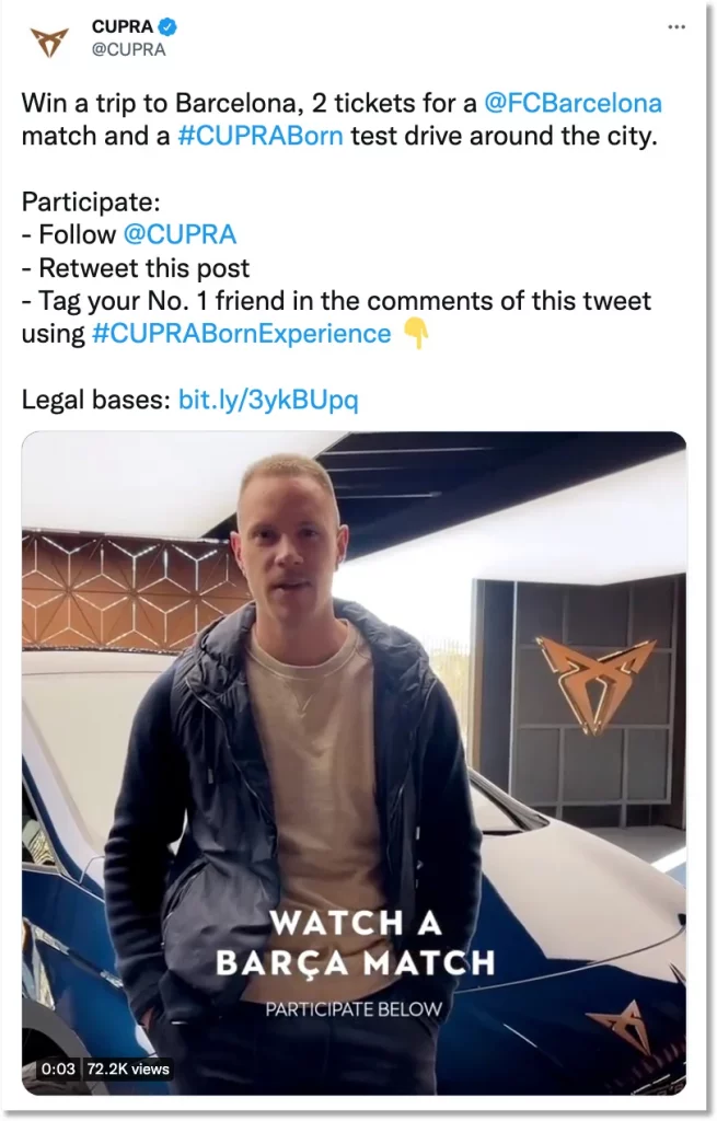 cupra twitter giveaway