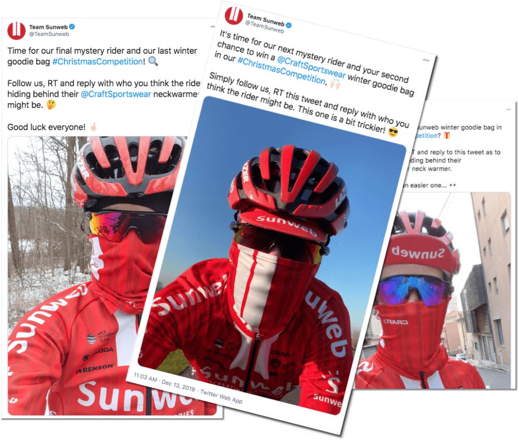 Christmas Twitter giveaway: idea from Team Sunweb
