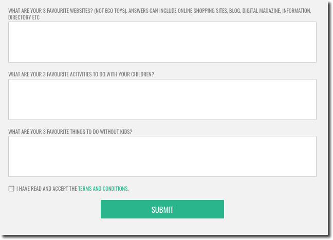 Screenshot of a World Health Day quiz. Questions include, "What are your favorite websites?" "What are your 3 favorite activities to do with your children?" and "What are your 3 favourite things to do without kids?"