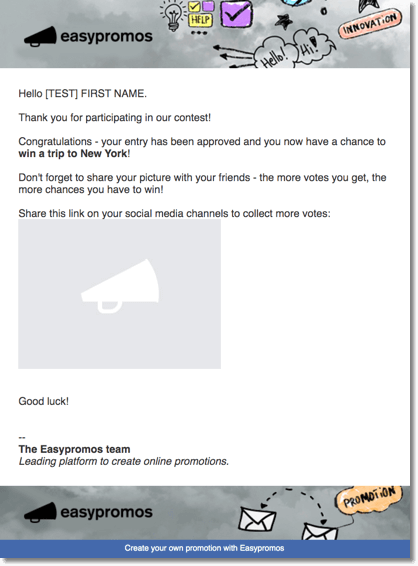 Photo, text and video contests with pre-moderation