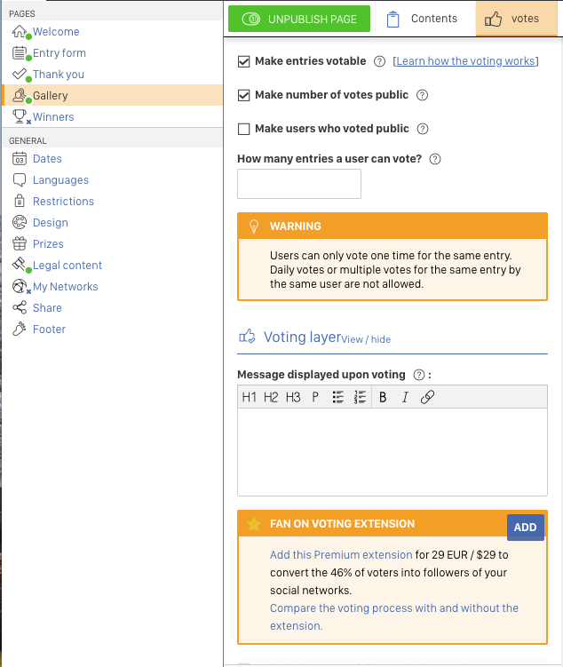 Entry Form giveaway platform
