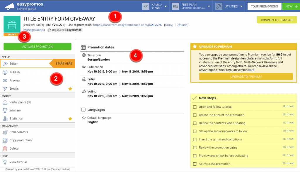 Entry Form Giveaway Panel