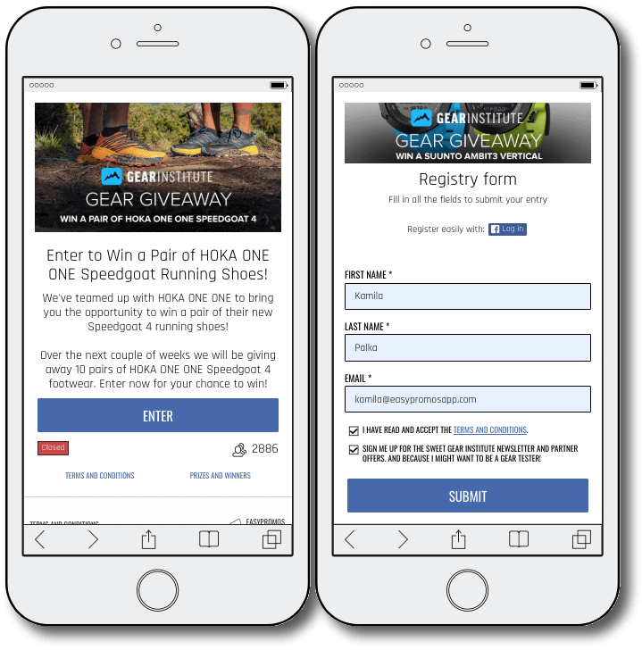 Entry form giveaway go-to-market strategy