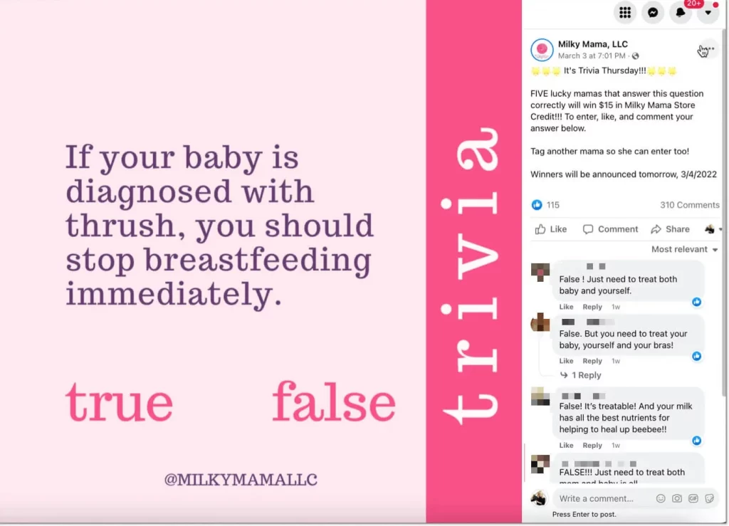 milky mama's facebook giveaway