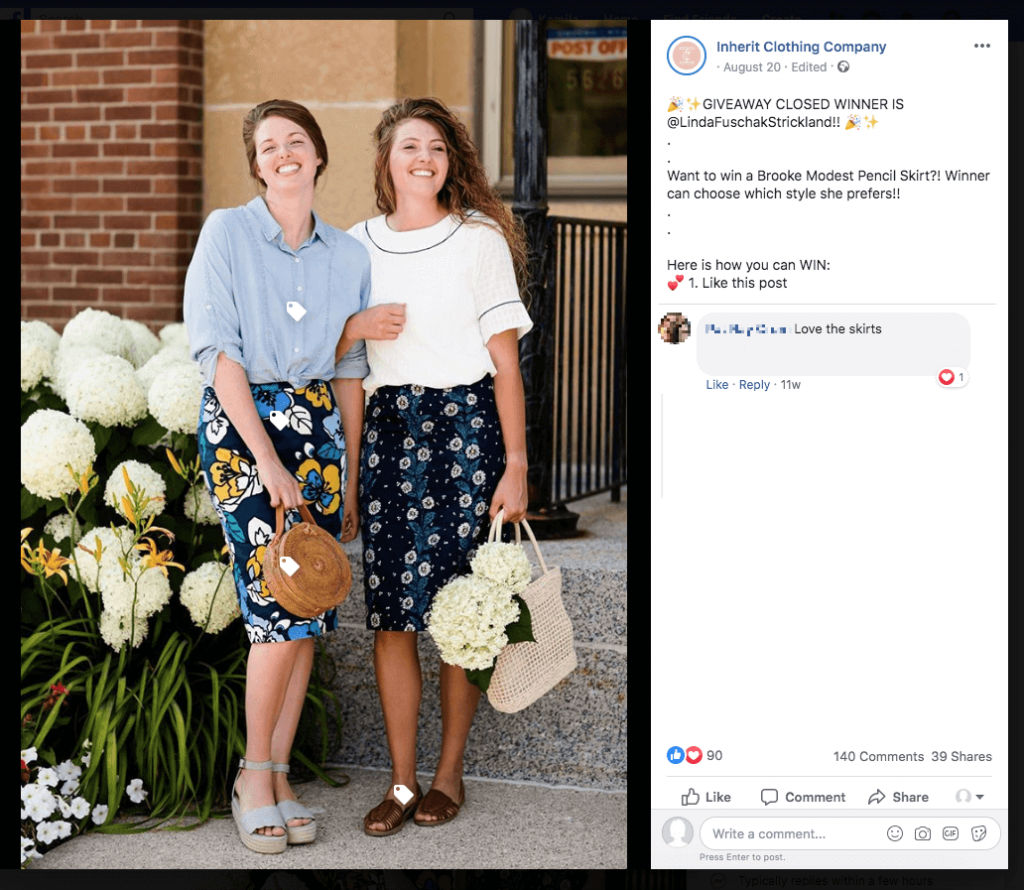 Facebook Fashion giveaway