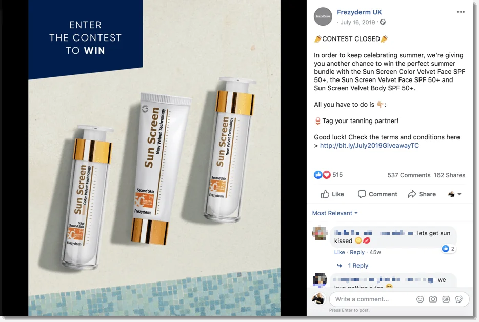 summer giveaways for facebook