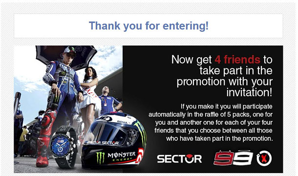 Example of recruitment giveaways (Jorge Lorenzo)