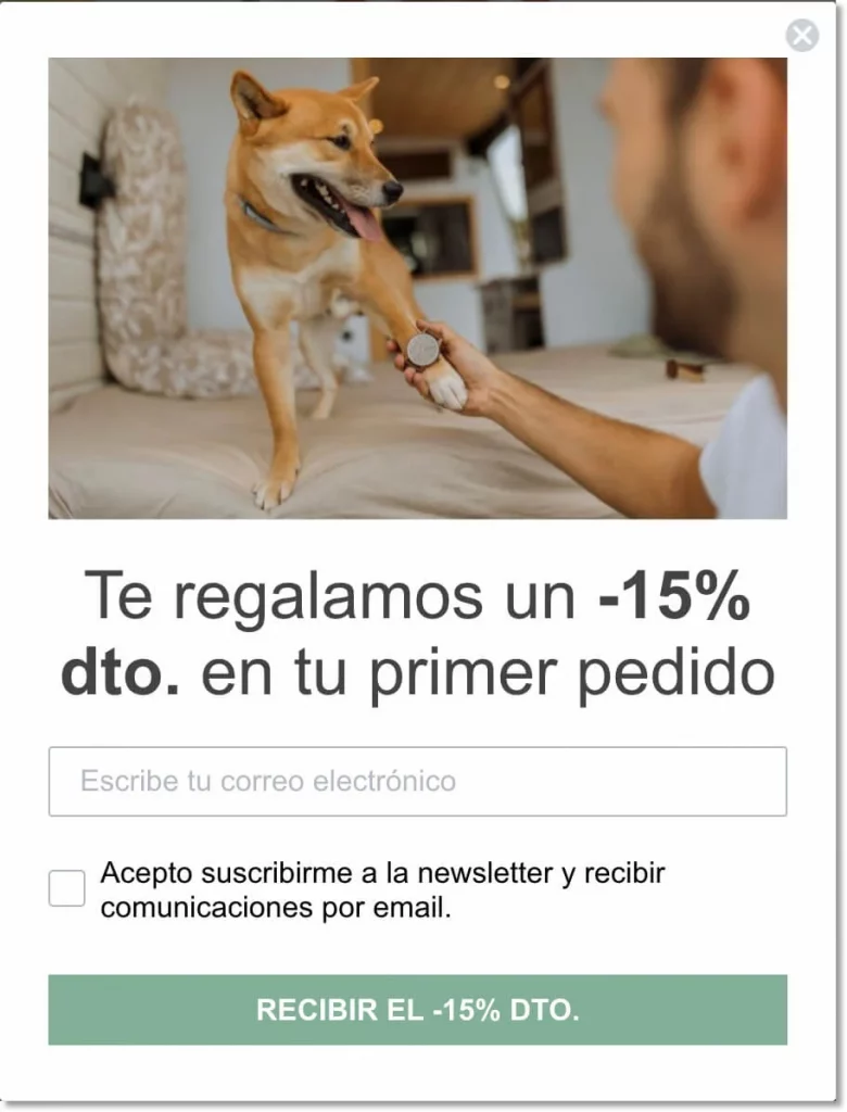 newsletter sign up discount