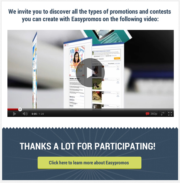 Present a video on the final screen