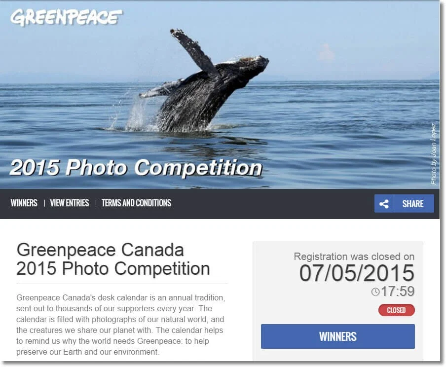 Greenpeace annual photo contest 
