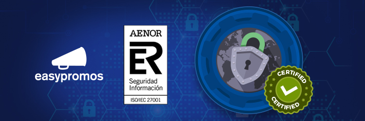 Image of the Easypromos and Aenor logos, with a "certified" stamp