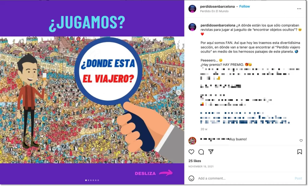 Hidden Objects game promoted on Instagram.