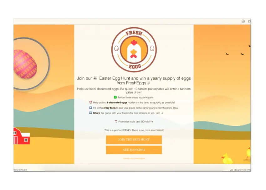 Ideas for Easter promotions, Easter egg hunt game online