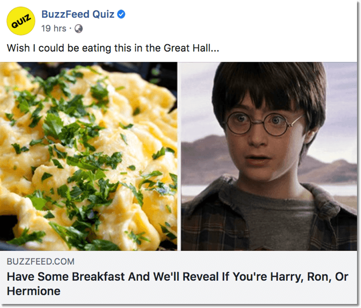 Screenshot of a Buzzfeed quiz. Proven ecommerce practices