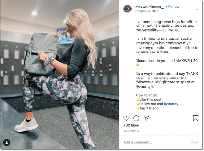 Host a social media giveaway on Instagram influencer