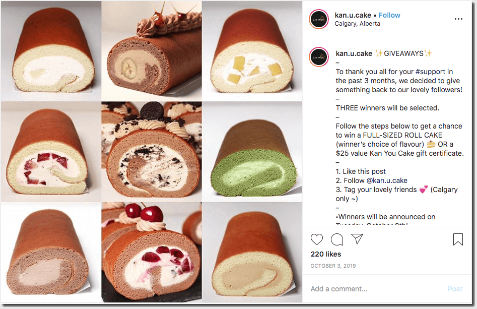 Engagement with social media giveaways