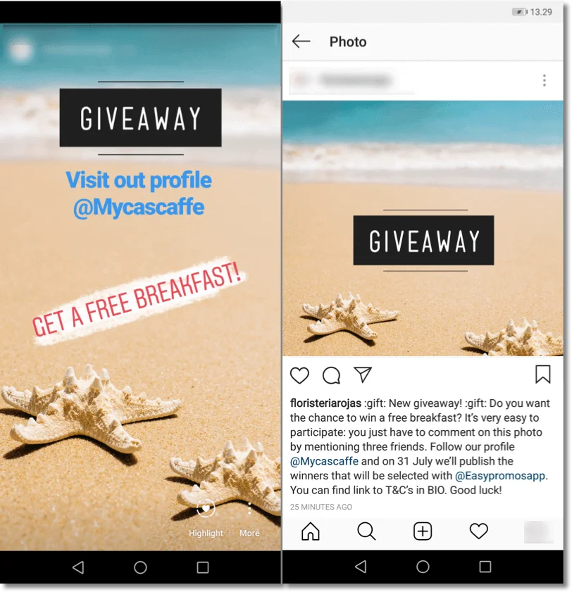 summer giveaway instagram
