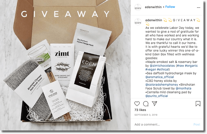Labor Day contest: Labor day giveaway on social media. 