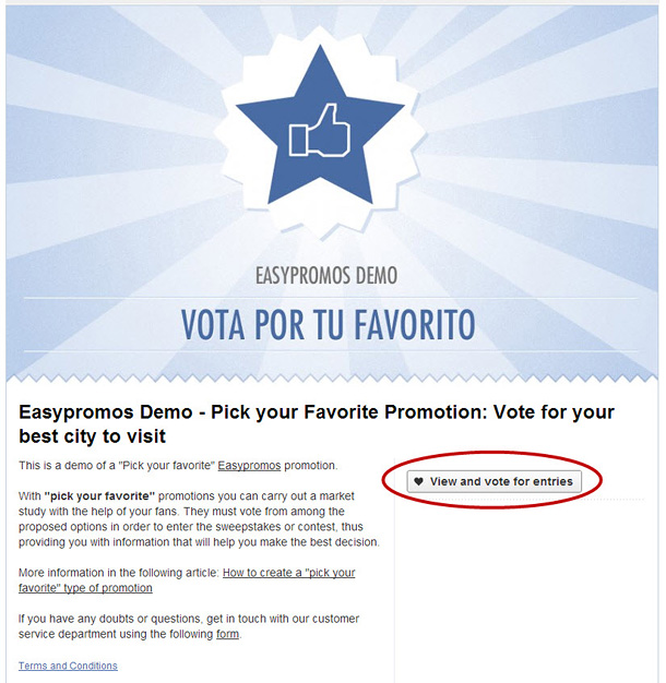 Easypromos - Pick your favourite