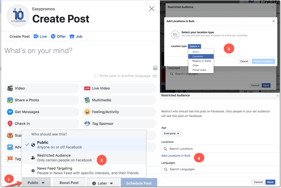 Location restrictions on facebook, filter my country promotions