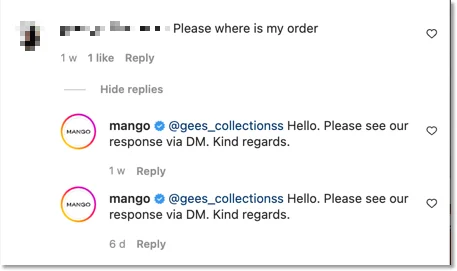 strategy on social media from mango
