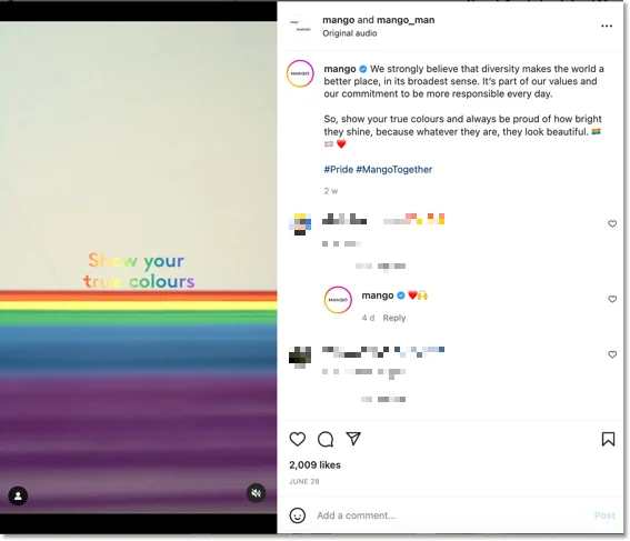 mango's core values: strategy on social media to boost brand awareness