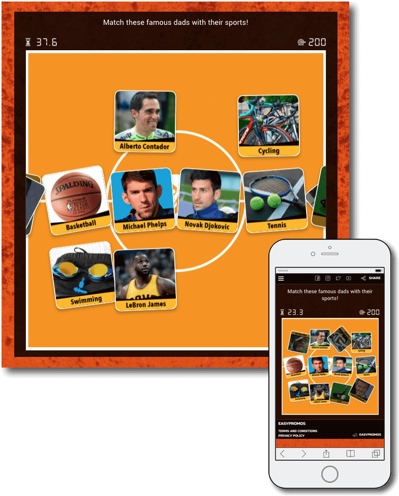 father's day promotion ideas: branded match it game