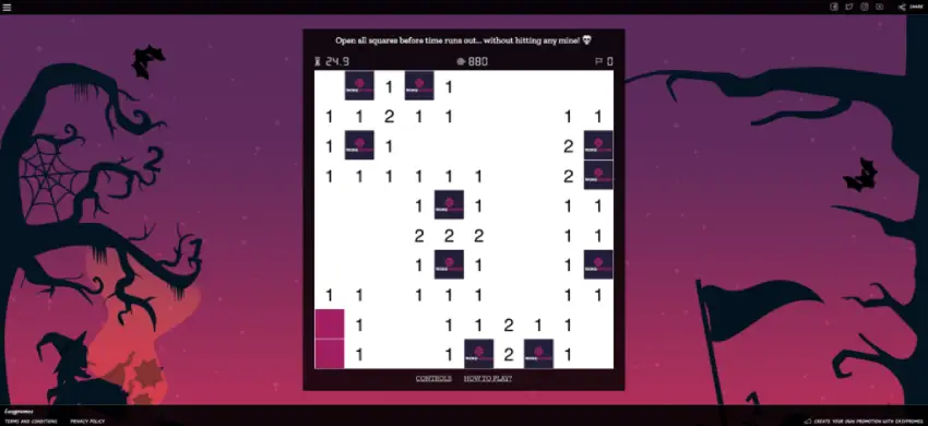 day of the dead promotion, branded minesweeper