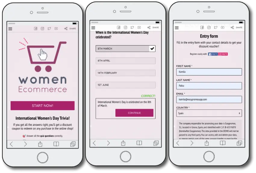 International Women's Day Promotion Ideas Entry Form Giveaway