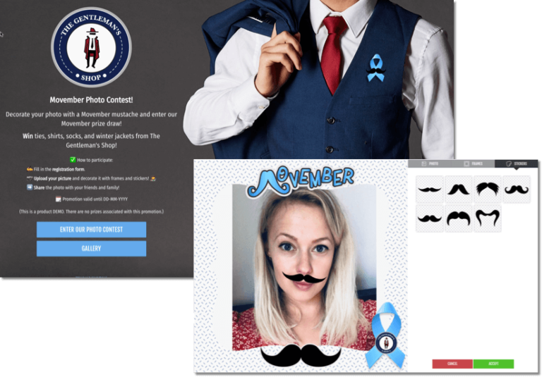 Movember promotion idea from Easypromos, Photofun contest