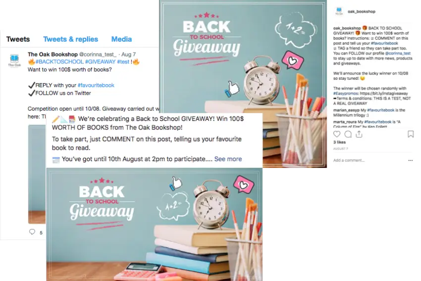 Giveaway on Instagram, Facebook & Tw