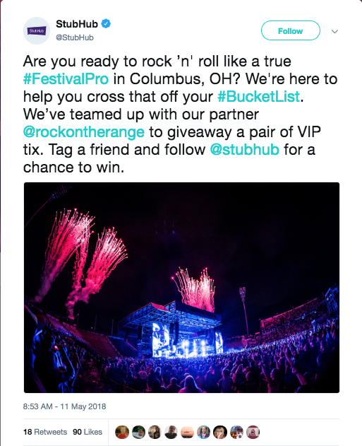 Co-branding music Twitter giveaway tag follow