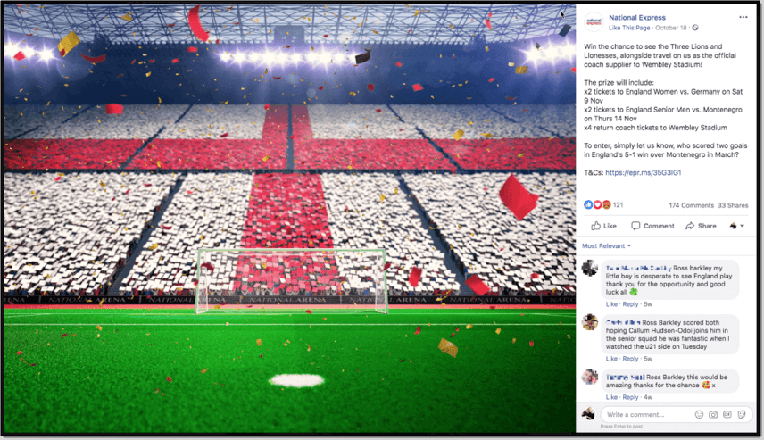 national express facebook giveaway