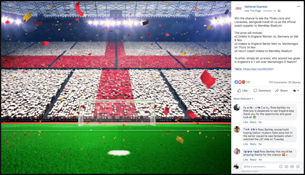 Facebook Giveaway for sports teams