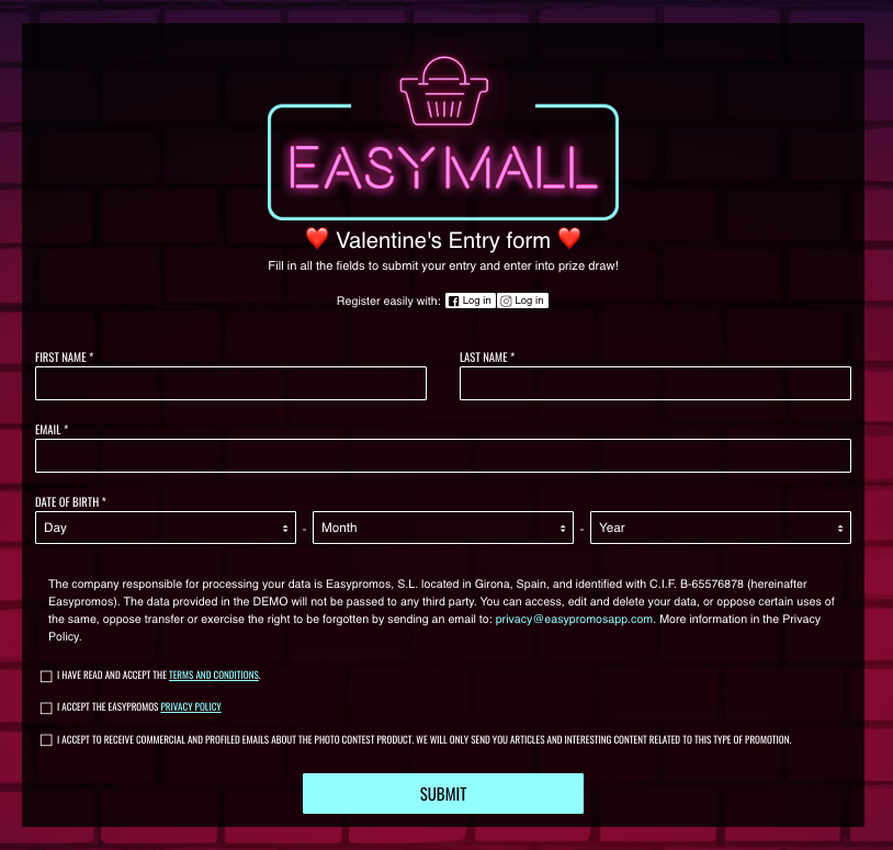 Valentine's Day social media contests