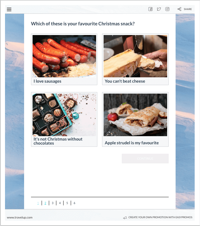 Image of personality test with questions illustrated with images as an example